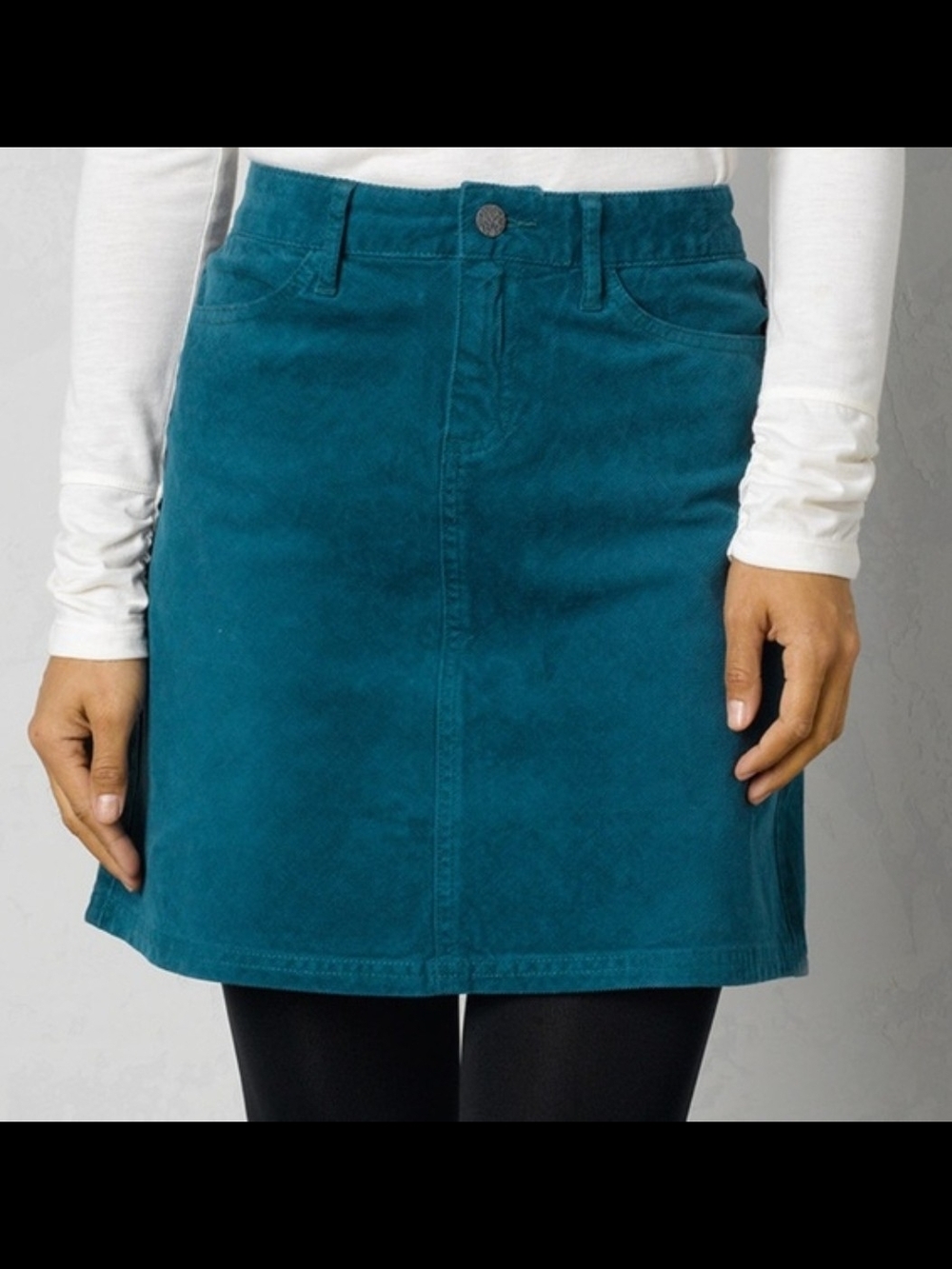 Prana Trista Corduroy Skirt Blue Sz 6